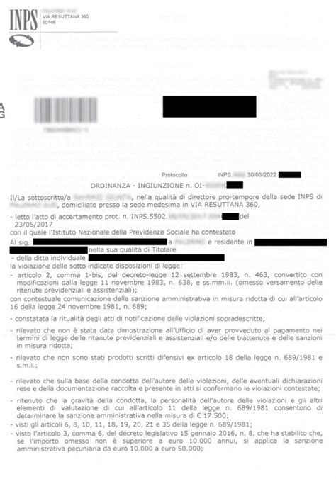 ordinanza di ingiunzione.